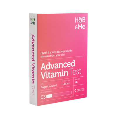 Packaging for an Advanced Vitamin Blood Test.