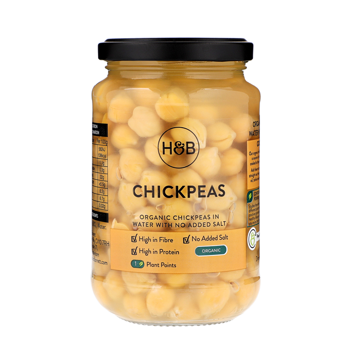 H&B chickpeas in jar.