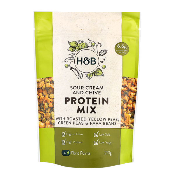 H&B sour cream and chive protein mix in 210g packet.