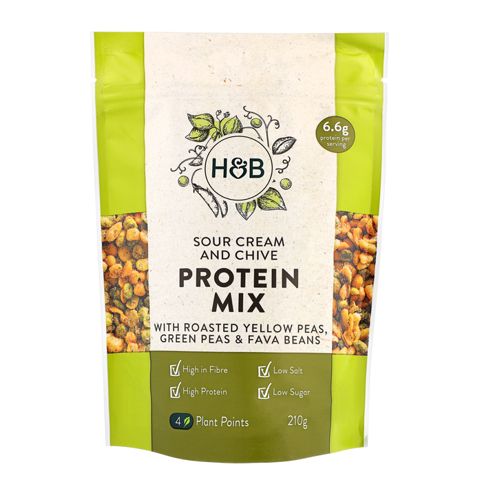 H&B sour cream and chive protein mix in 210g packet.