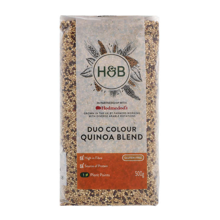 H&B quinoa blend in 500g packet.