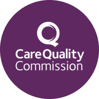 Care Quality Commission logo in purple circle.