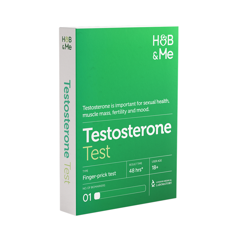 Packaging for a Testosterone Blood Test.