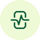 Green circle with a pulse logo in middle.
